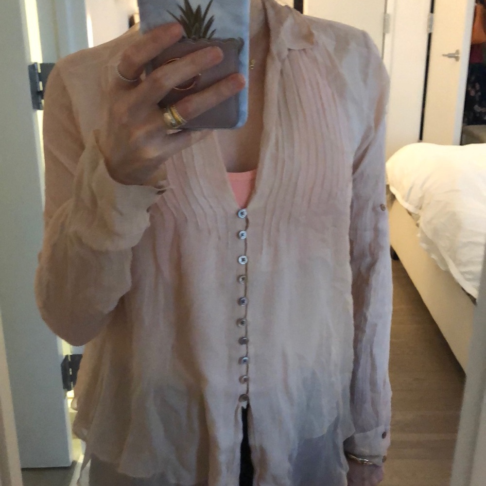 Elizabeth and James pink chiffon blouse